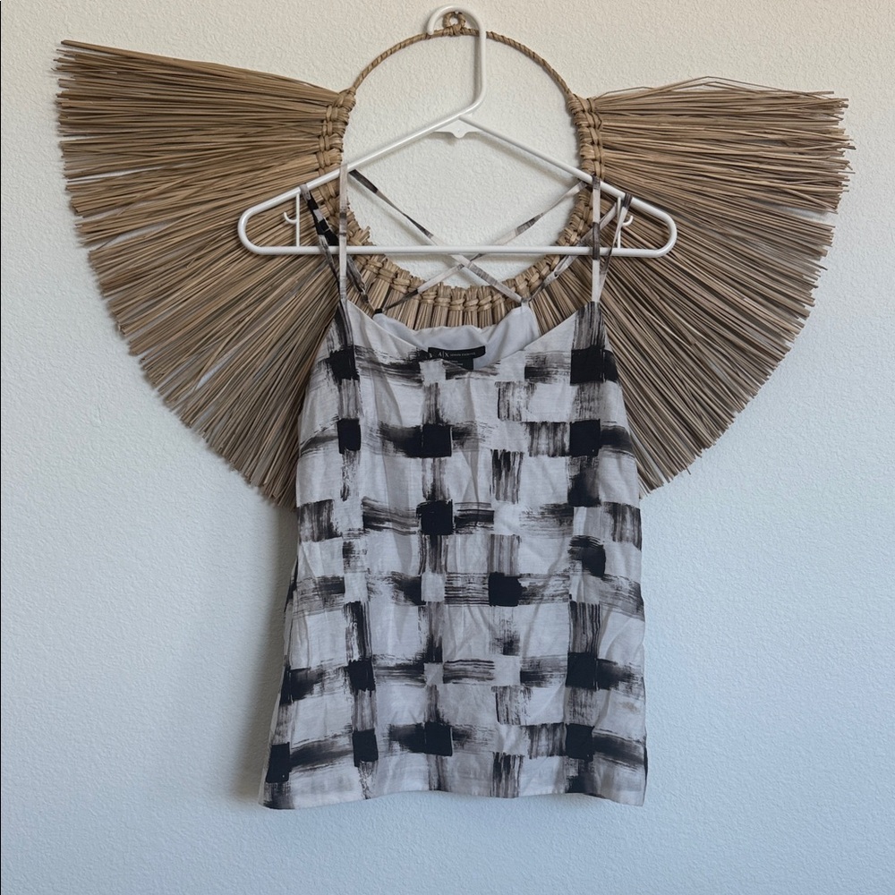 Armani Exchange Monochrome Checkered Camisole